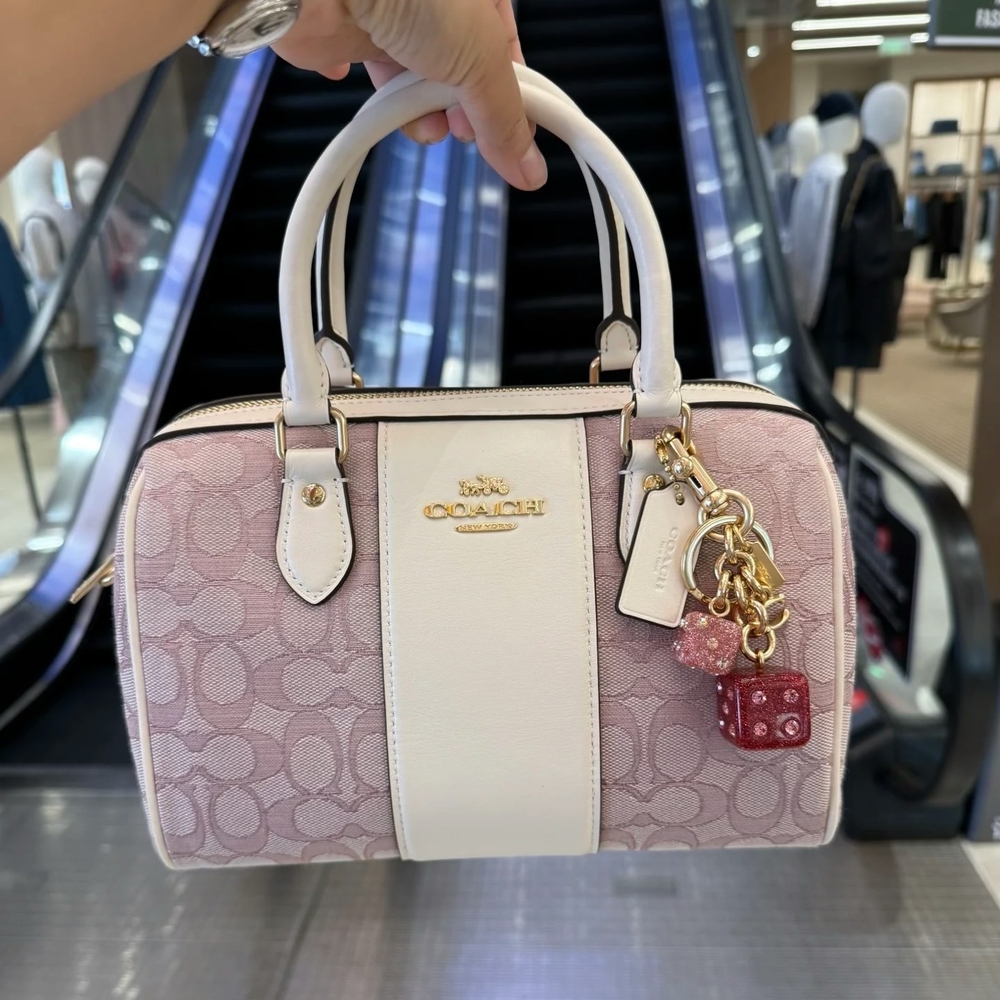 Coach Pink and Cream Satchel